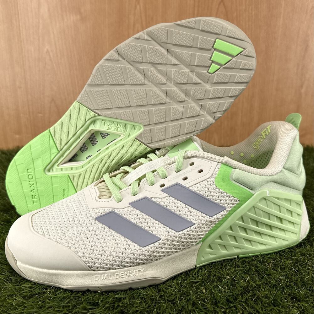 Adidas Dropset 3 Trainer White Green Training Shoes JR1673 Women's Size 12